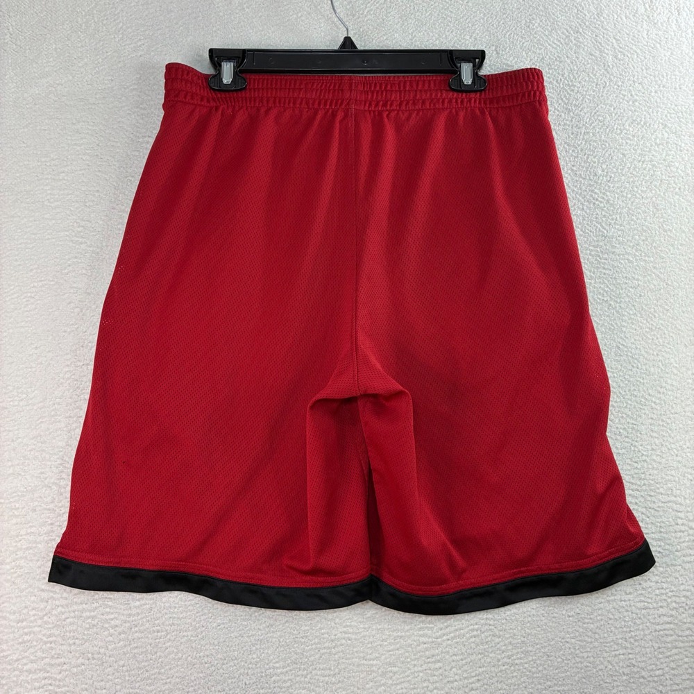 Y2K Nike Baggy Basketball Shorts Men S Red Black Mesh Silky Loose Drawstring - Picture 3 of 9